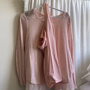 Light pink top with matching cami